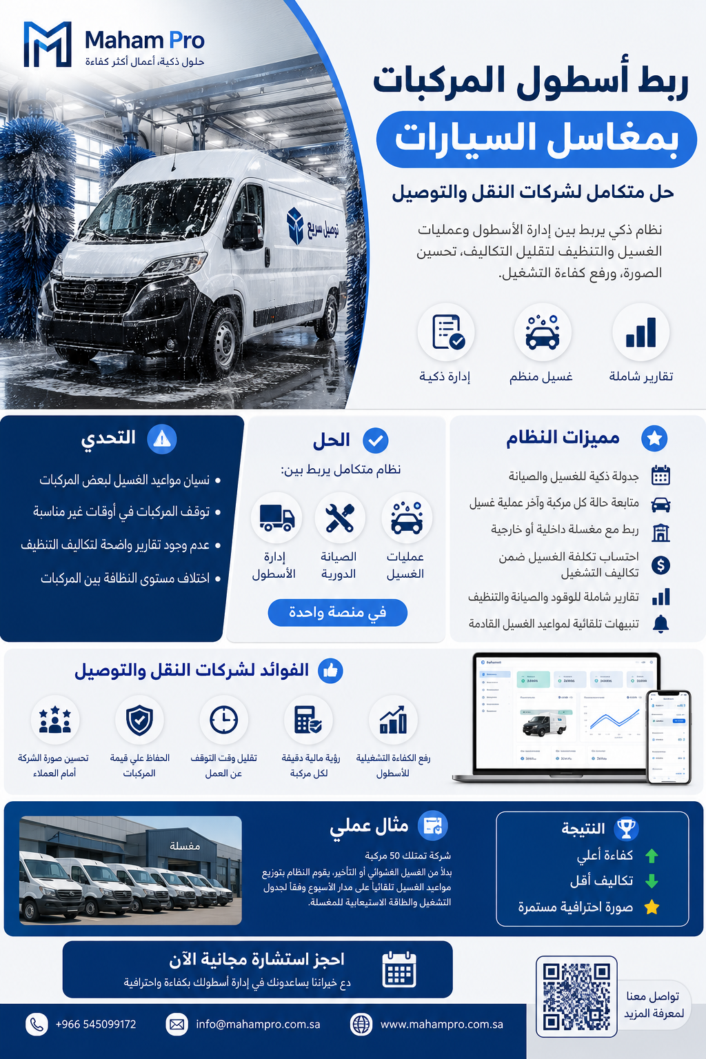 ربط أسطول المركبات بمغاسل السيارات: حل متكامل لشركات النقل والتوصيل