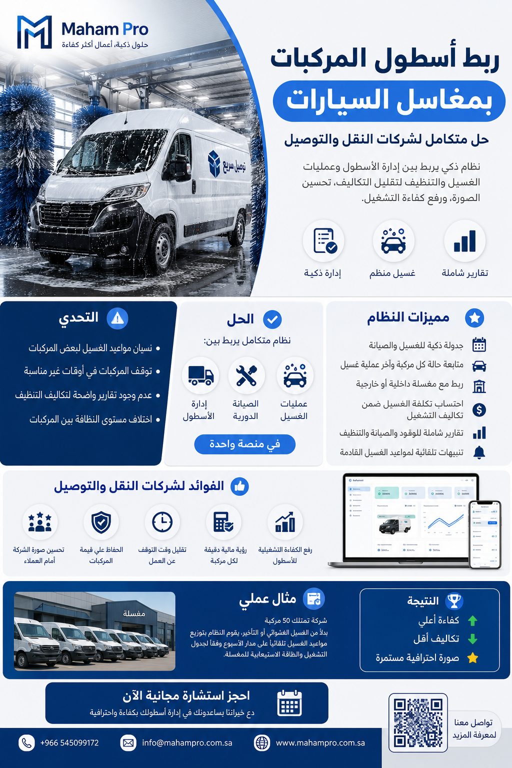 ربط أسطول المركبات بمغاسل السيارات: حل متكامل لشركات النقل والتوصيل